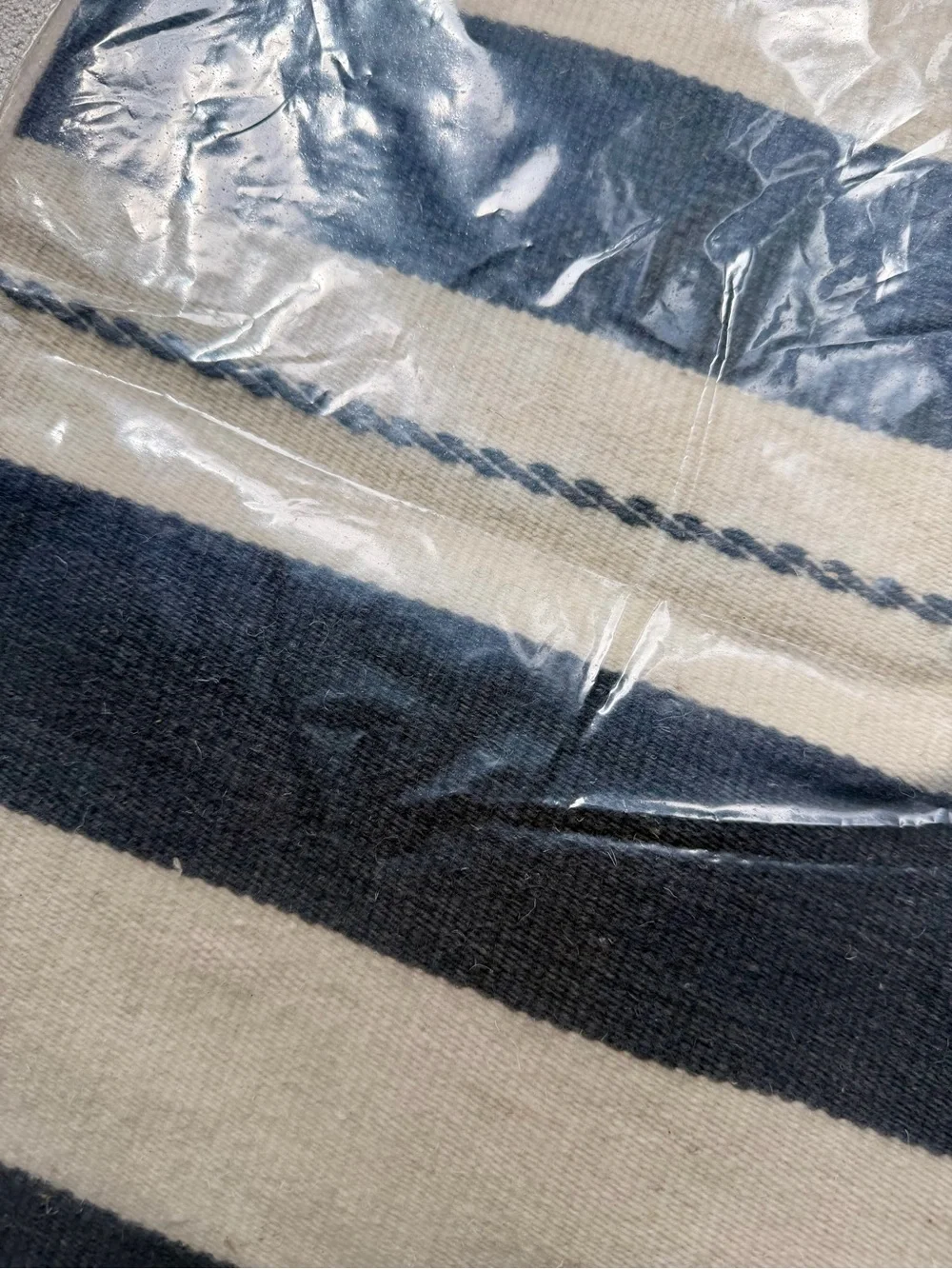 West Elm Broad Wool Stripe Pillow Cover 20x20 Graphite NWT Rare Handwoven